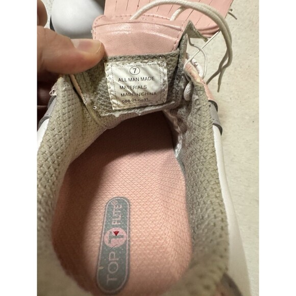 *BNWT* TOP FLITE Women Golf Shoes, Doral Kiltie White Pink Gray Size 7 Y2K - Picture 5 of 6